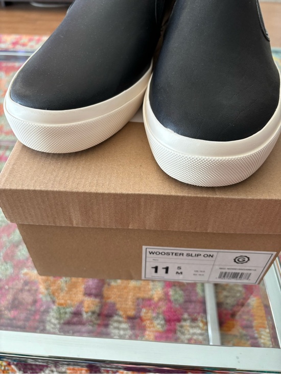 Greats Black Leather Slip-On Sneakers with White Sole main image 4